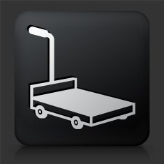 Black Square Button with Moving Carriage Icon N5