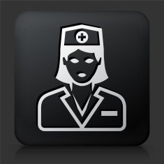 Black Square Button with Doctor Icon N3