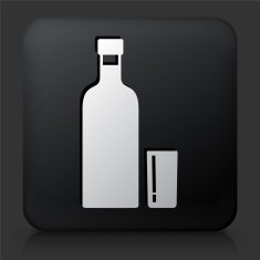 Black Square Button with Bottle Icon N2