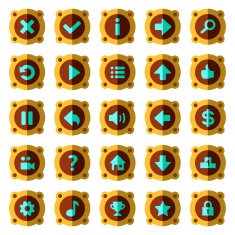 Steam punk flat game buttons