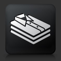 Black Square Button with Folded Clothes Icon N2