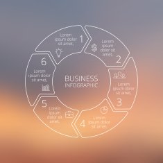 Circle line infographic on vector blur background N11