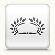 White Square Button with Crown Icon N4