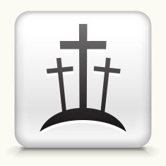 White Square Button with Graveyard Icon