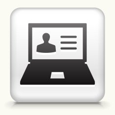 White Square Button with Laptop and Person's Profile N2