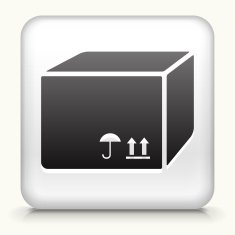 White Square Button with Box Icon