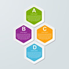 Abstract hexagon infographics template N10