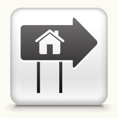 Square Button with Real Estate Sign
