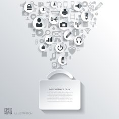 Portfolio icon Flat abstract background with web icons Interface symbols