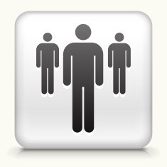 Square Button with Small Group of People