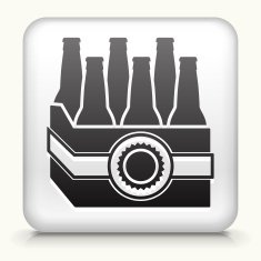 Square Button with Beer Case