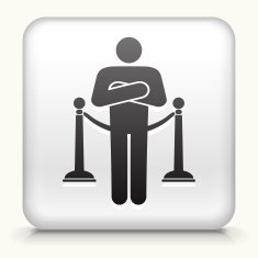 Square Button with Nightclub Security