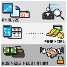 Digital Pixel Financial Design Concept