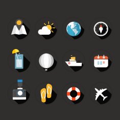 Color interface flat design icons N2
