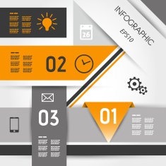 abstract orange geometric infographics with icons