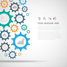 Abstract background with a set of gears Business Concept N2