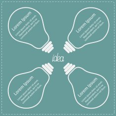 Four big light bulb Idea concept Business infographic