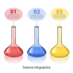 Laboratory flasks infographics