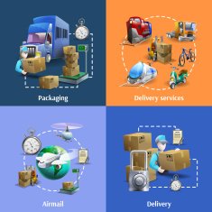 Transportation And Delivery Icons Set