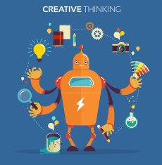 Robot graphic designer - creative thinking N2