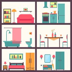 House in cut Detailed modern house interior N6