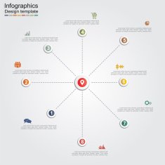 Infographic report template with text and icons N3