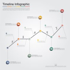 Infographic report template with lines and icons Vector N32