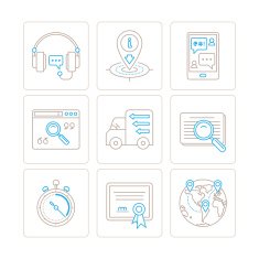 Set of vector service or support icons and concepts