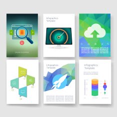 Templates Design Set of Web Mail Brochures Mobile Technology Infographic N444