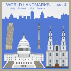 World landmarks icon set Elements for creating infographics N5