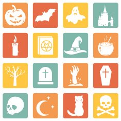 Vector Set of Halloween Icons N21