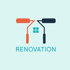 Renovation House remodeling flat design negative space concept N3
