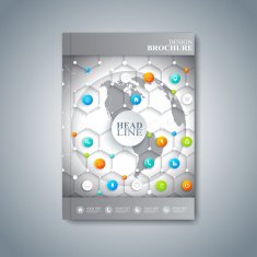 Modern template layout brochure magazine flyer booklet cover or report N12