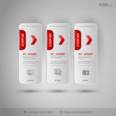 Vector tabs as design elements for business layouts N49