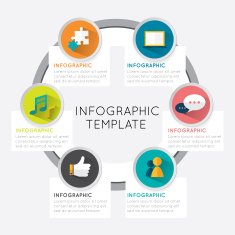 Infographic template circular N3
