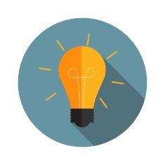 Idea Bulb Flat Icon with Long Shadow Vector Illustration N2