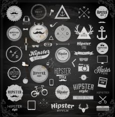 Hipster labels set N3
