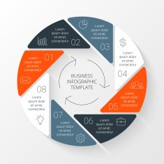 Vector circle infographic Template for cycle diagram graph presentation and N54