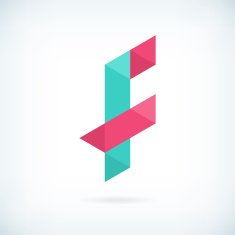 Modern letter F icon flat design element template N2