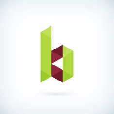 Modern letter B icon flat design element template N2