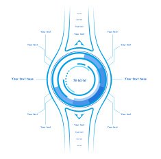 Abstract blue infographics as head-up display N2