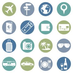 Vector Set of Travel and Vacation Icons N16