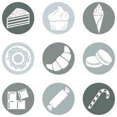 Vector Set of Dessert Icons N18