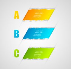 Modern infographics template torn paper style N6