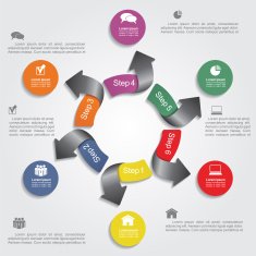 Infographic design template with elements and icons Vector N30