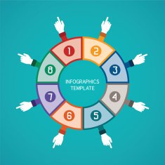 Abstract vector 8 steps infographic template in flat style N3