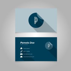 Simple Business Card Template with Alphabet Letter P N2