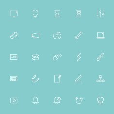 25 web minimal line icons N2