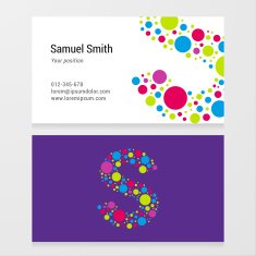 Modern letter S circle Business card template N2