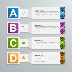 abstract 3d paper infographic elements N2